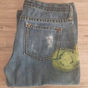 Old Navy Women's Size 4 Distressed Embroider Light Washed Blue Jeans